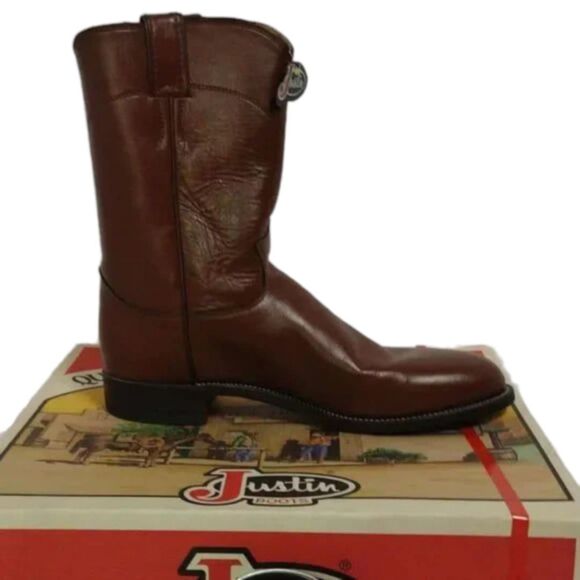 NWT Justin Boots 3404 Leather Roper Boots W/ A Bonus Surprise 10A! CONSIGNMENT! - Picture 5 of 15